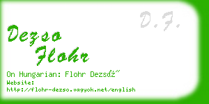 dezso flohr business card